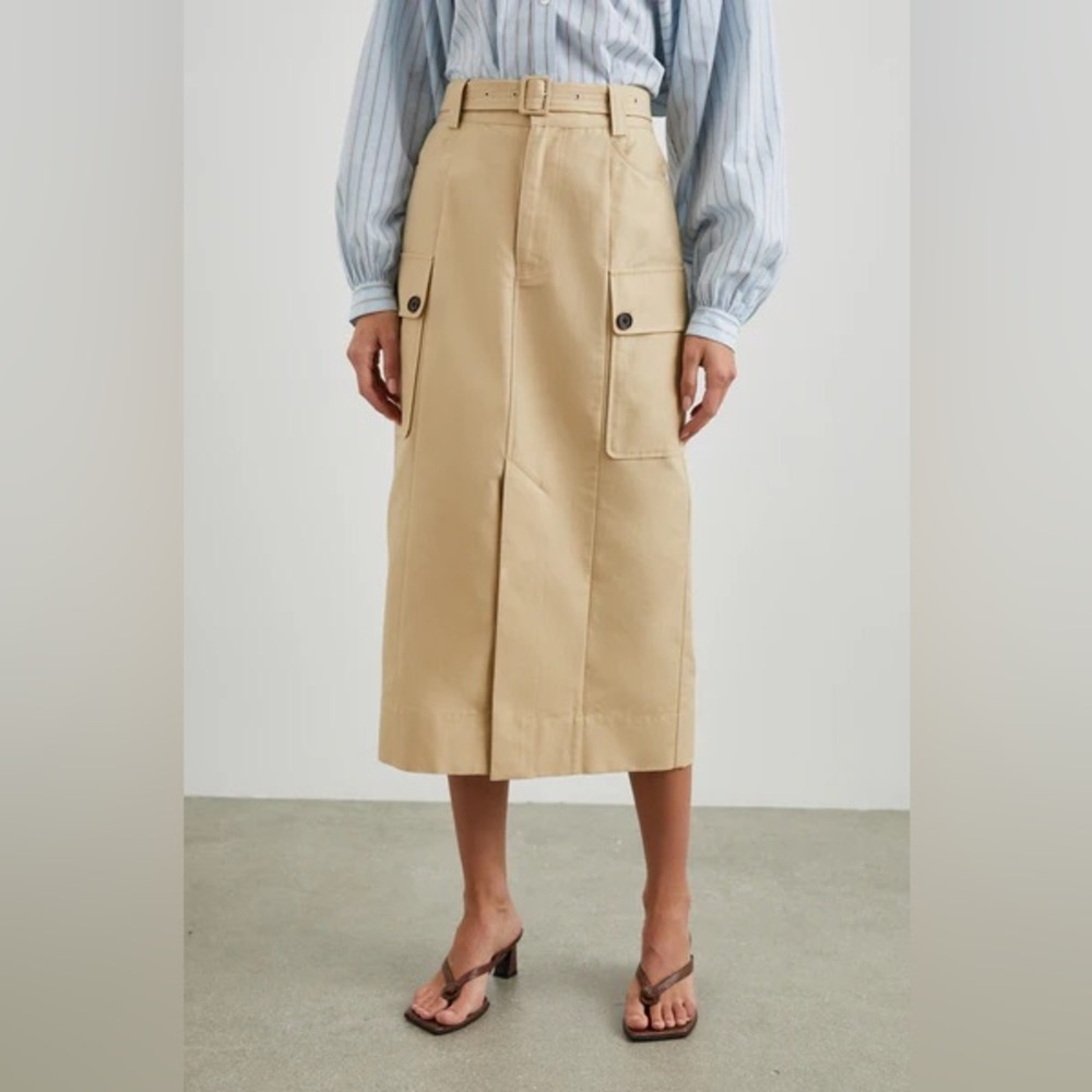 Rails Cyrus Classic Khaki Linen Blend Midi Women's Skirt